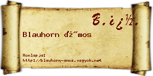 Blauhorn Ámos névjegykártya